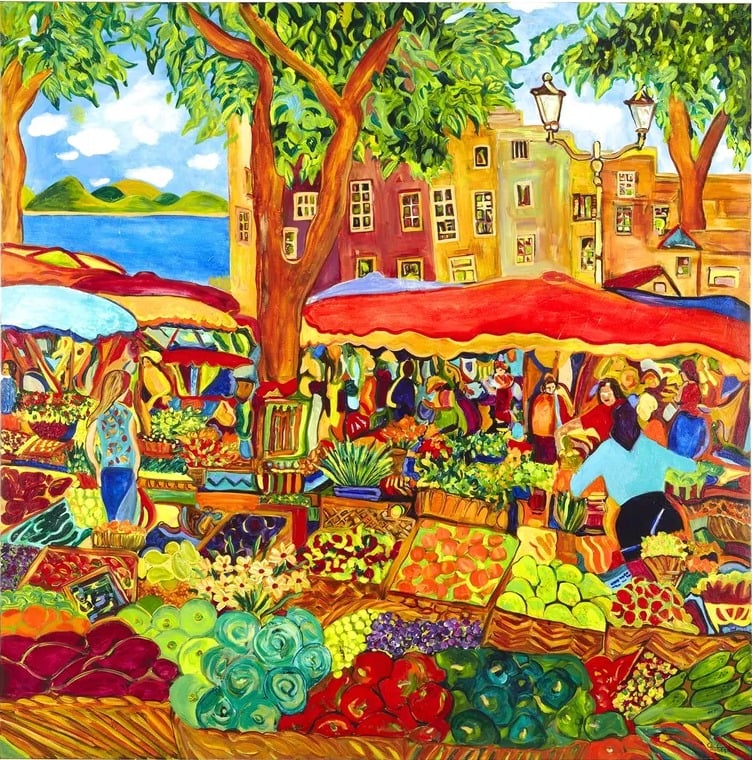 painting MARCHE PROVENCAL by Cecile Hubene