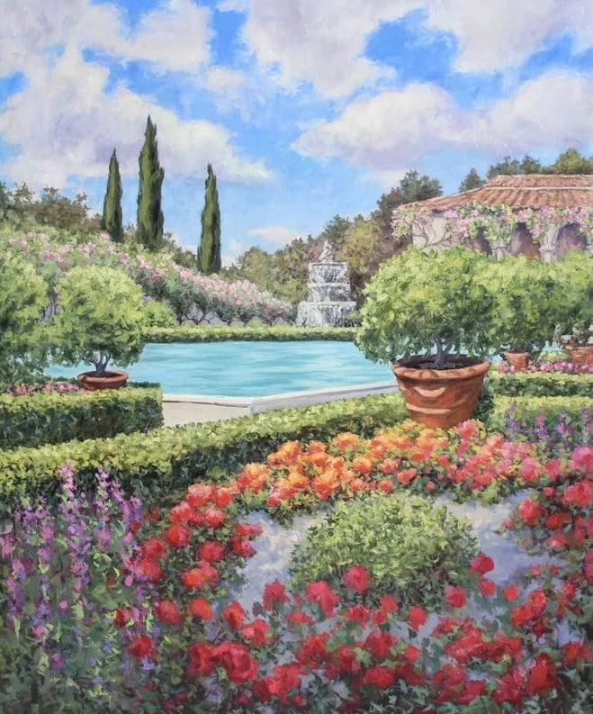 painting The Italian Garden by Kristen Olson Stone